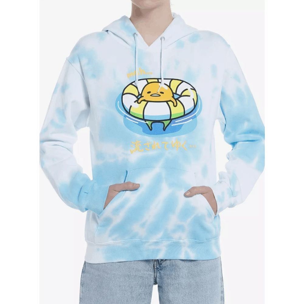 Sanrio Gudetama Lazy Egg Water Donut Swimming Hoodie Sz M, L, XL